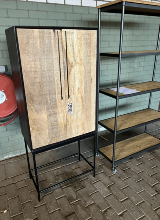 2x Wandkast Nairobi en Shelf op wielen White label, Dutchbone